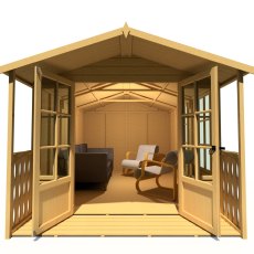 8x14 Shire Delmora Summerhouse - Front View - Doors open