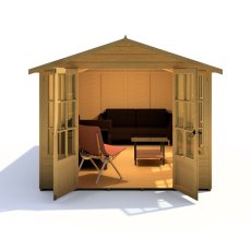 8x16 Shire Delmora Summerhouse - Front View - Doors Open