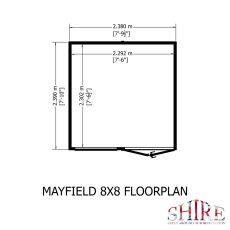 8x8 Shire Mayfield Summerhouse - Footprint
