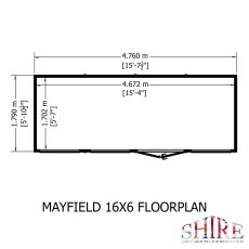 16x6 Shire Mayfield Summerhouse - Footprint