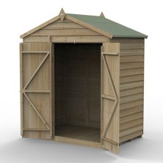 4x6 Forest 4Life Overlap Windowless Shed - isolated with doors open