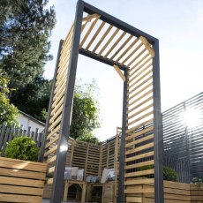 Forest Slatted Arch - in situ - low angle shot