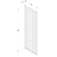 Forest 6 x 2 Pressure Treated Vertical Slatted Garden Screen Panel - Dimensions