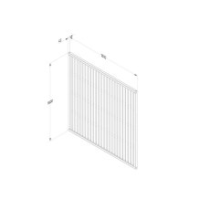 Forest 6x6 Pressure Treated Vertical Slatted Garden Screen Panel - Dimension