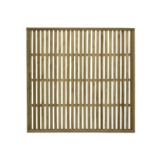 Forest 6x6 Pressure Treated Vertical Slatted Garden Screen Panel - Without Background, Frontal View