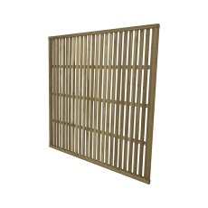 Forest 6x6 Pressure Treated Vertical Slatted Garden Screen Panel - Without Background, Angle View