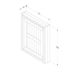 Forest Wooden Fold Down Garden Wall Bar - dimensions folded away