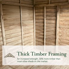 10x10 Forest 4Life Overlap Windowless Apex Shed with Double Doors - thick timber framing