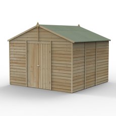 10x10 Forest 4Life Overlap Windowless Apex Shed with Double Doors - with doors closed
