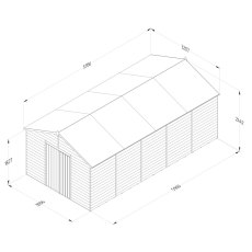 10x20 Forest 4Life Overlap Windowless Apex Shed with Double Doors - dimensions