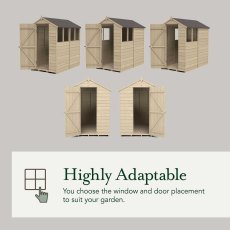 4x6 Forest 4Life Overlap Apex Shed with Lean To - door and window configurations