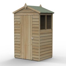 4x3 Forest 4Life Overlap Apex Shed - with door closed
