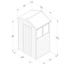 4x3 Forest 4Life Overlap Apex Shed - dimensions
