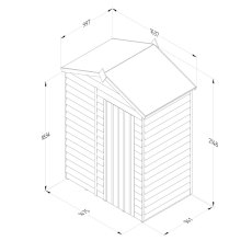 5x3 Forest 4Life Overlap Apex Shed - dimensions