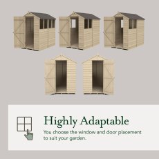 5x3 Forest 4Life Overlap Apex Shed - door and window configurations