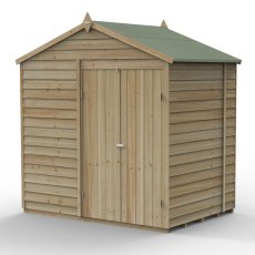 7x5 Forest 4Life Overlap Windowless Apex Shed with Double Doors - with doors closed