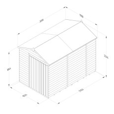 6x10 Forest 4Life Overlap Windowless Apex Shed with Double Doors - dimensions