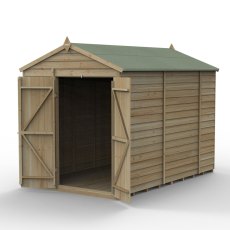 6x10 Forest 4Life Overlap Windowless Apex Shed with Double Doors - isolated with doors closed
