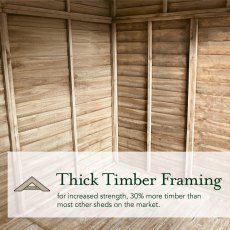 6x8 Forest 4Life Overlap Apex Shed with lean to - thick timber framing