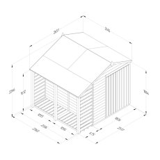 6x8 Forest 4Life Overlap Apex Shed with lean to - dimensions