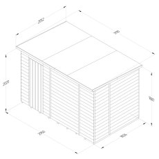 10x6 Forest 4Life Overlap Windowless Pent Shed - dimensions