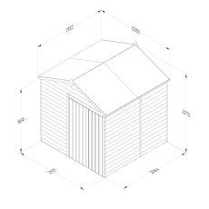 7x7 Forest 4Life Overlap Windowless Apex Shed with Double Doors - dimensions