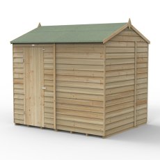 8x6 Forest 4Life Overlap Windowless Reverse Apex Shed - with doors closed