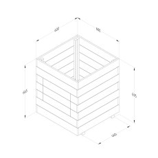 2 X 2 (0.60m X 0.60m) Forest Potato Planter - Dimensions