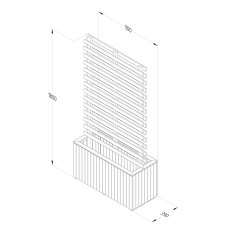 1 x 3 (0.39m X 0.90m) Forest Living Screen Planter - Dimensions