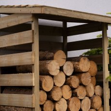 3 x 3 Forest Compact Pent Log Store - Close Up Angle View