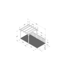 8 x 16 Forest Pergola Deck Kit with Canopy No. 2 - Dimensions