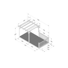 8 x 16 Forest Pergola Deck Kit with Canopy No. 3 - Dimensions