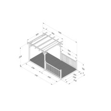 8 x 16 Forest Pergola Deck Kit with Retractable Canopy No. 4 - Dimensions