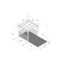 8 x 16 Forest Pergola Deck Kit with Retractable Canopy No. 9 - Dimensions