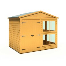8x6 Shire Sun Hut Shiplap Apex Potting Shed - door closed and front view