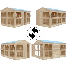 8x12 Shire Sun Hut Potting Shed showing alternative door and window configurations