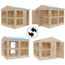 8x8 Shire Sun Hut Potting Shed showing alternative door and window configurations