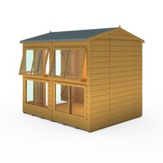 6x8 Shire Shiplap Apex Sun Hut Potting Shed - back end view