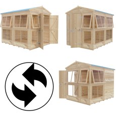 6 x 8 Shire Shiplap Apex Sun Hut Potting Shed - interchangeably
