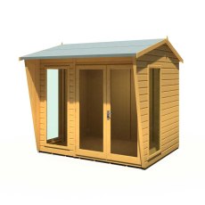8x6 Shire Burghclere Summerhouse - isolated with doors closed and with doors located on the right hand side