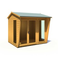 8x6 Shire Burghclere Summerhouse - isolated with doors closed and with doors located on the left hand side
