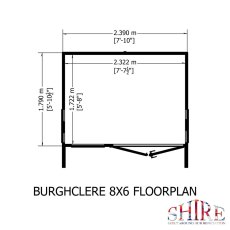 8x6 Shire Burghclere Summerhouse - floor plan