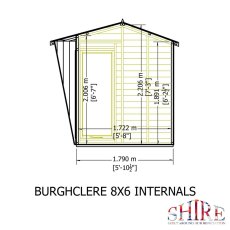 8x6 Shire Burghclere Summerhouse - internal dimensions