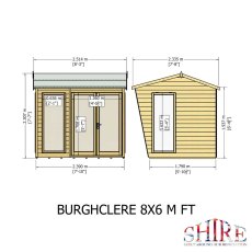 8x6 Shire Burghclere Summerhouse - dimensions