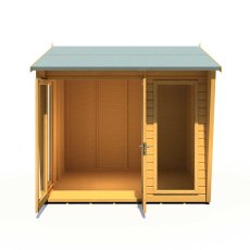 8 x 8 Shire Burghclere Summerhouse - front elevation with door open and located on the left hand side