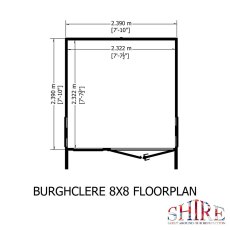 8 x 8 Shire Burghclere Summerhouse - floor plan
