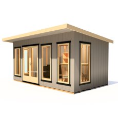 16 X 8 Shire Cali Insulated Garden Office - Isolated, Doors Closed