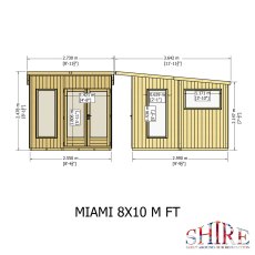 8 x 10 Shire The Miami Summerhouse - Dimensions
