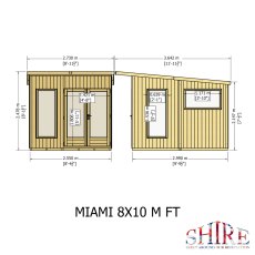 Shire Miami 8x10 Summerhouse - dimensions