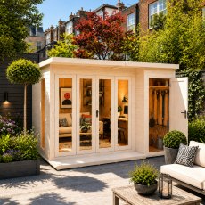 10x8 Shire Aster Summerhouse with Side Storage - In Situ,